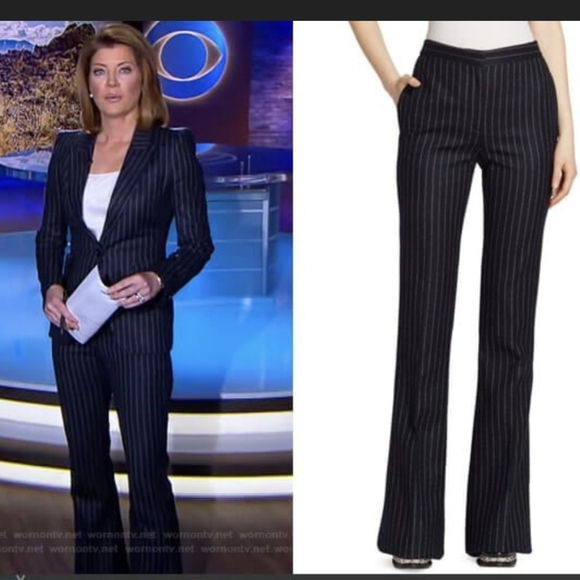 NWT Alexander McQueen Pinstripe Bootcut Dress Pants IT Size 40/US2-4 - Picture 2 of 10